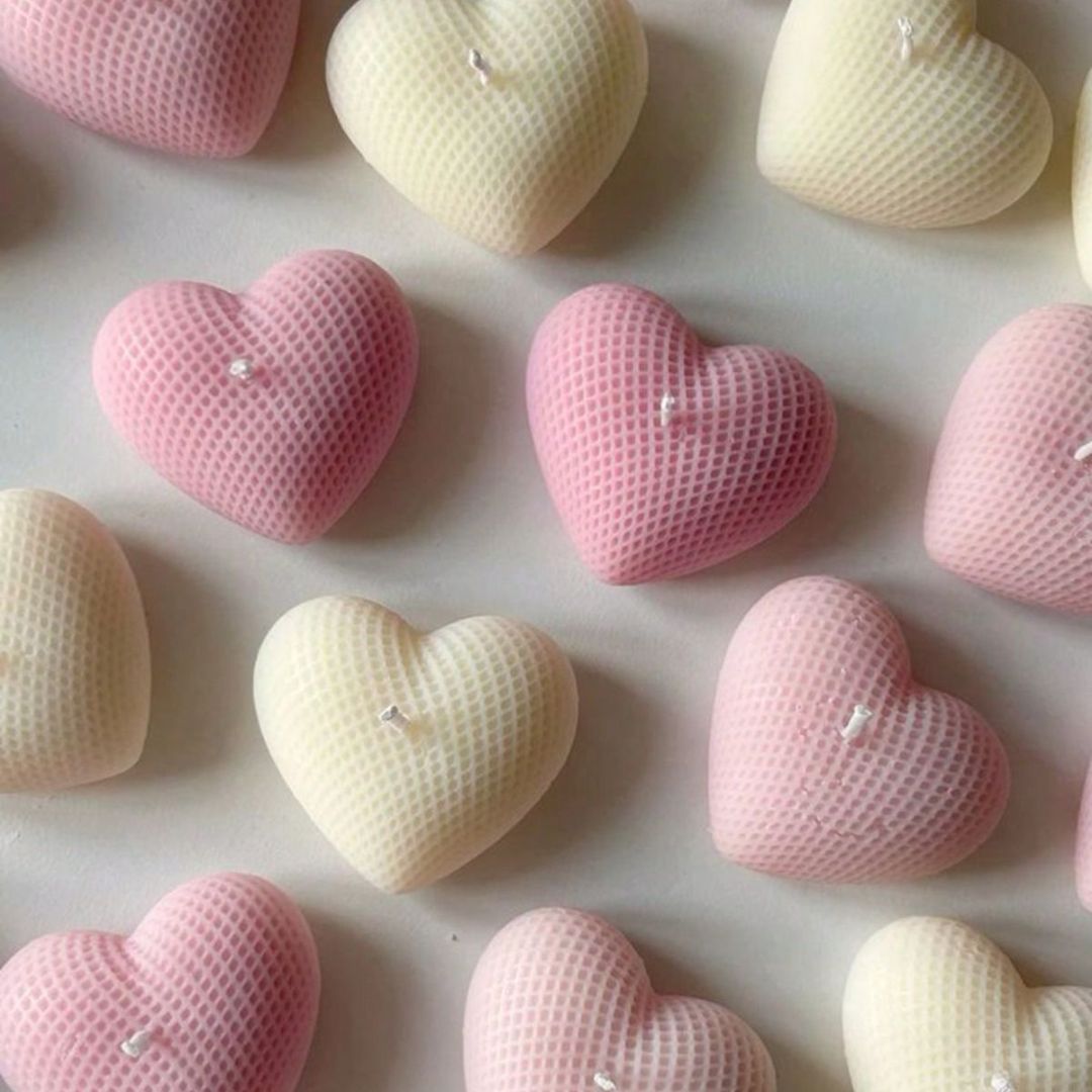 3D Heart Candle- Set of 2