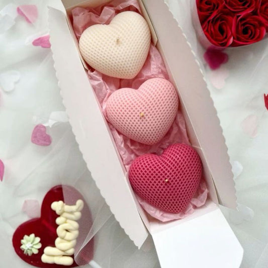 3D Heart Candle- Set of 2