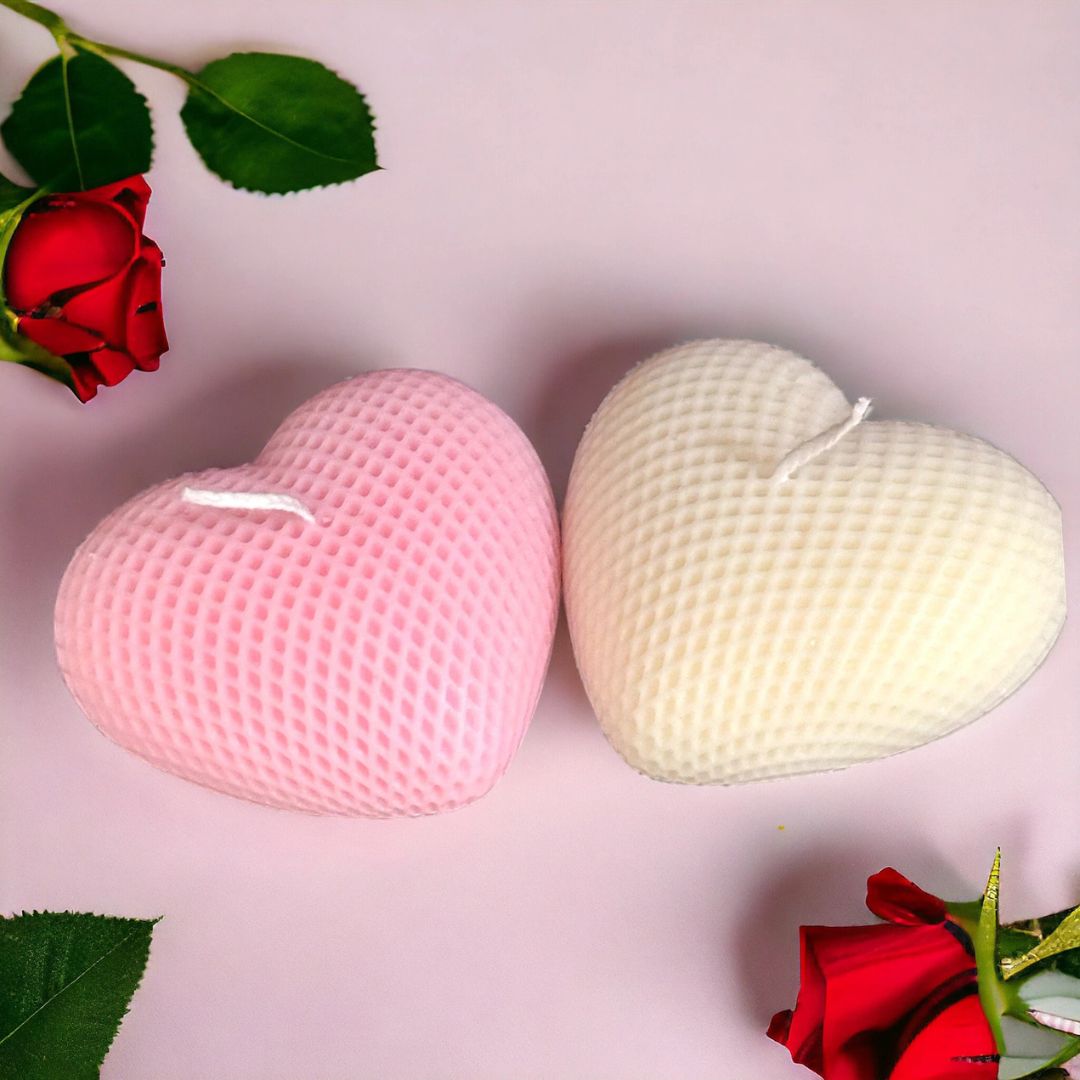 3D Heart Candle- Set of 2