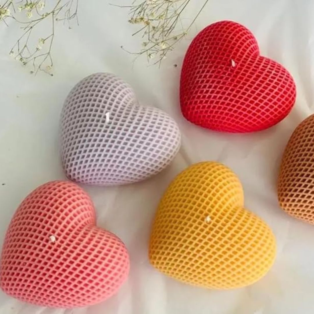3D Heart Candle- Set of 2