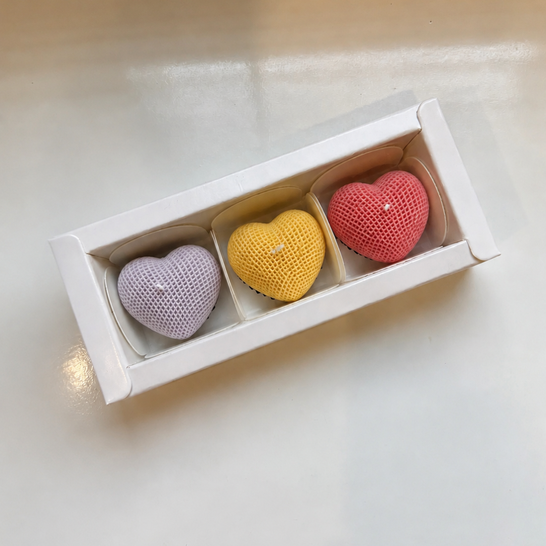 3D Heart Candle- Set of 3
