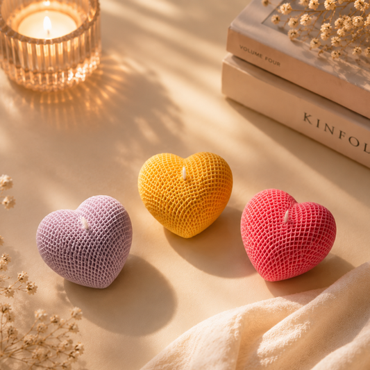 3D Heart Candle- Set of 3