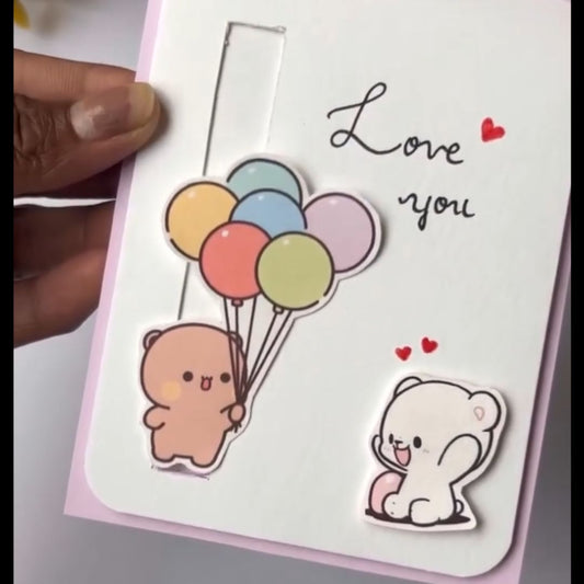 Cute Birthday Card With Balloon Design