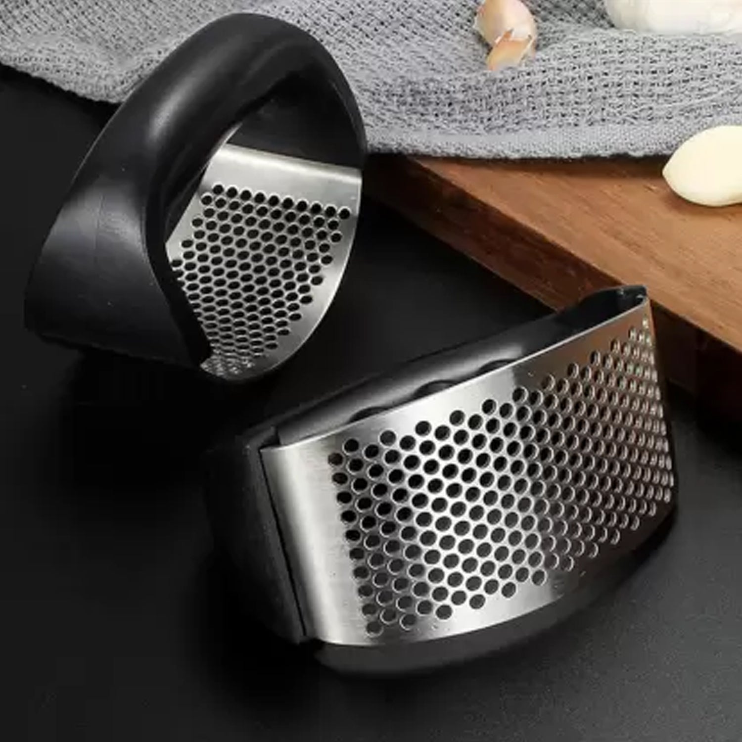 2350 Multipurpose Garlic Presser Squeeze Press Crusher Stainless Steel Kitchen Tools, Quick Handy Ginger Garlic Crusher 