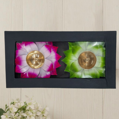 Brass Lotus Diya Set of 2