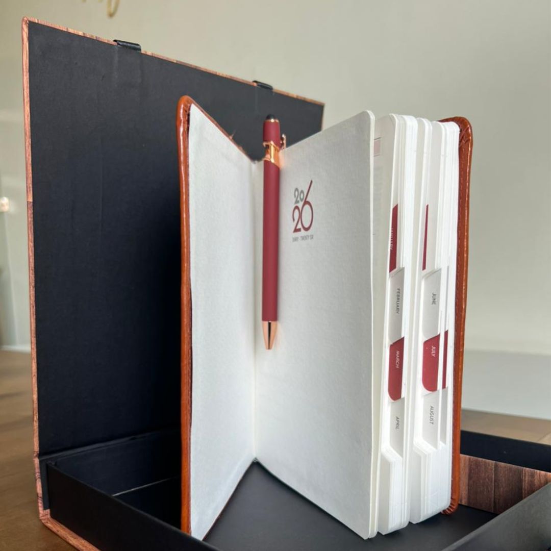 Carry Bag Style 2026 Diary Set With Pen