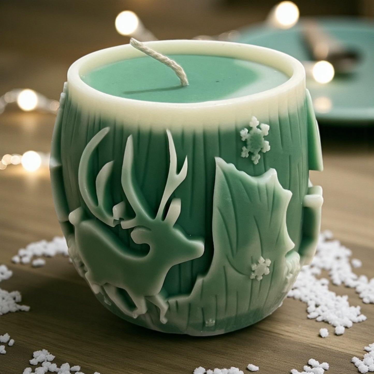 Snowy Deer Glow Candle