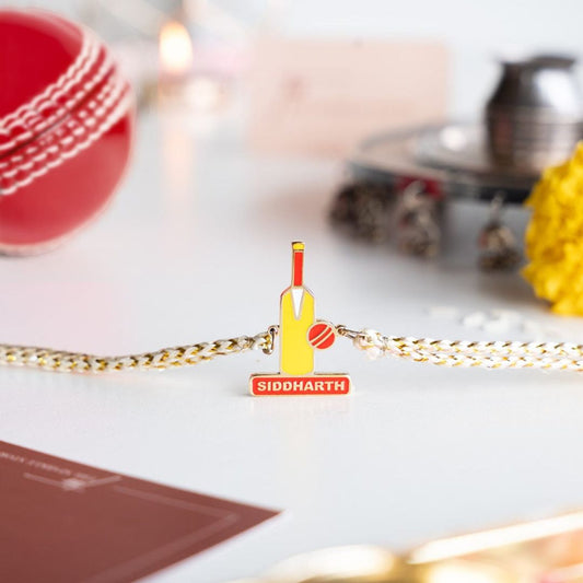 Cricket Enamel Name Rakhi