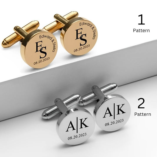 Custom Engraved Text Cufflink For Men