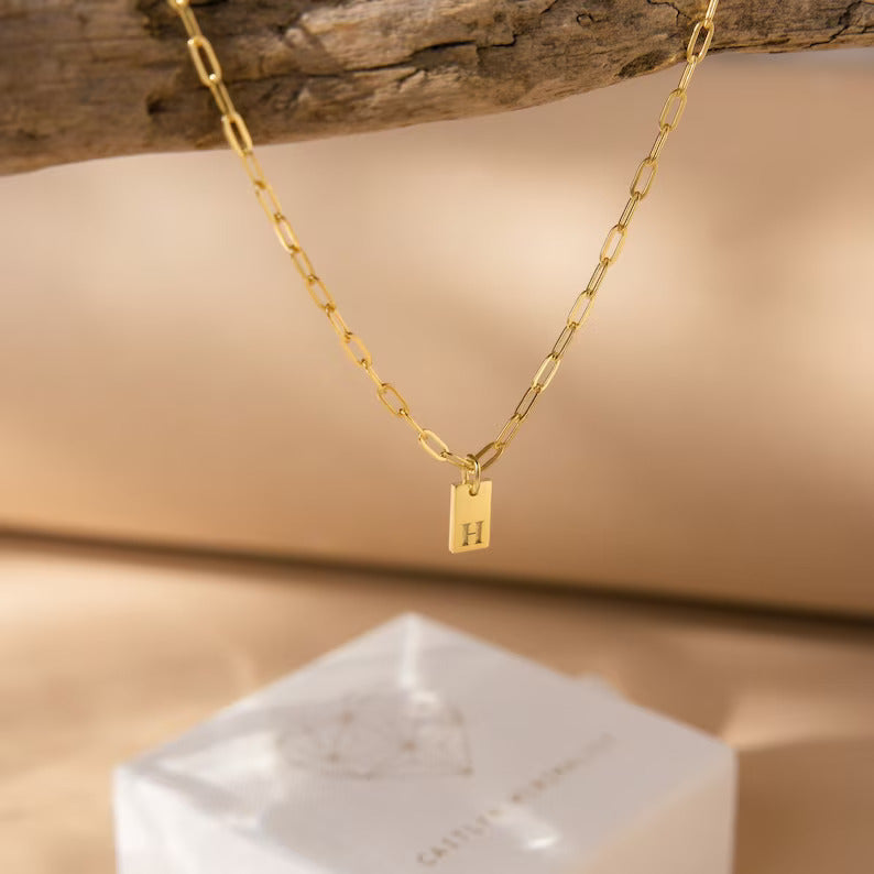 Custom Initial Tag Necklace