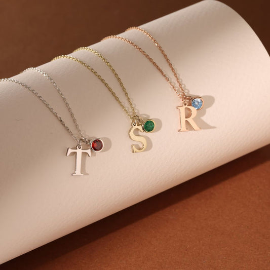 Custom Initial With Birthstone Necklace