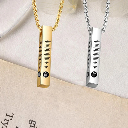 Custom Spotify Code Bar Necklace For Men & Women