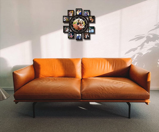 Customized MDF Wall Clock With 10 Photos