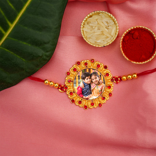 Customized Photo Rakhi For Brother With Roli Chawal