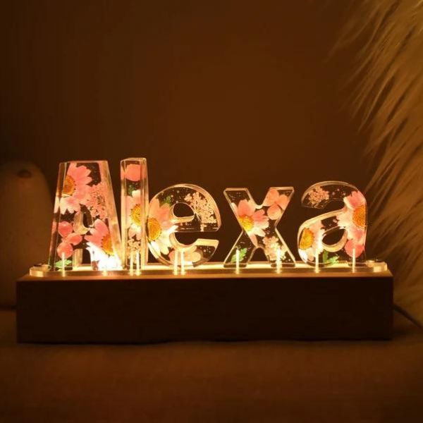 Customized Resin Name Desk Lamp