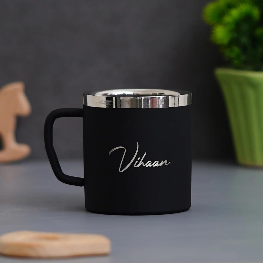 Customized Black Metal Coffee Mug