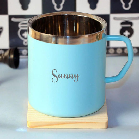 Customized Blue Metal Coffee Mug