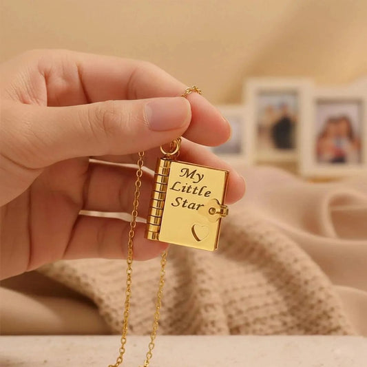 Customized Book Locket With Engraved Message