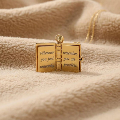 Customized Book Locket With Engraved Message