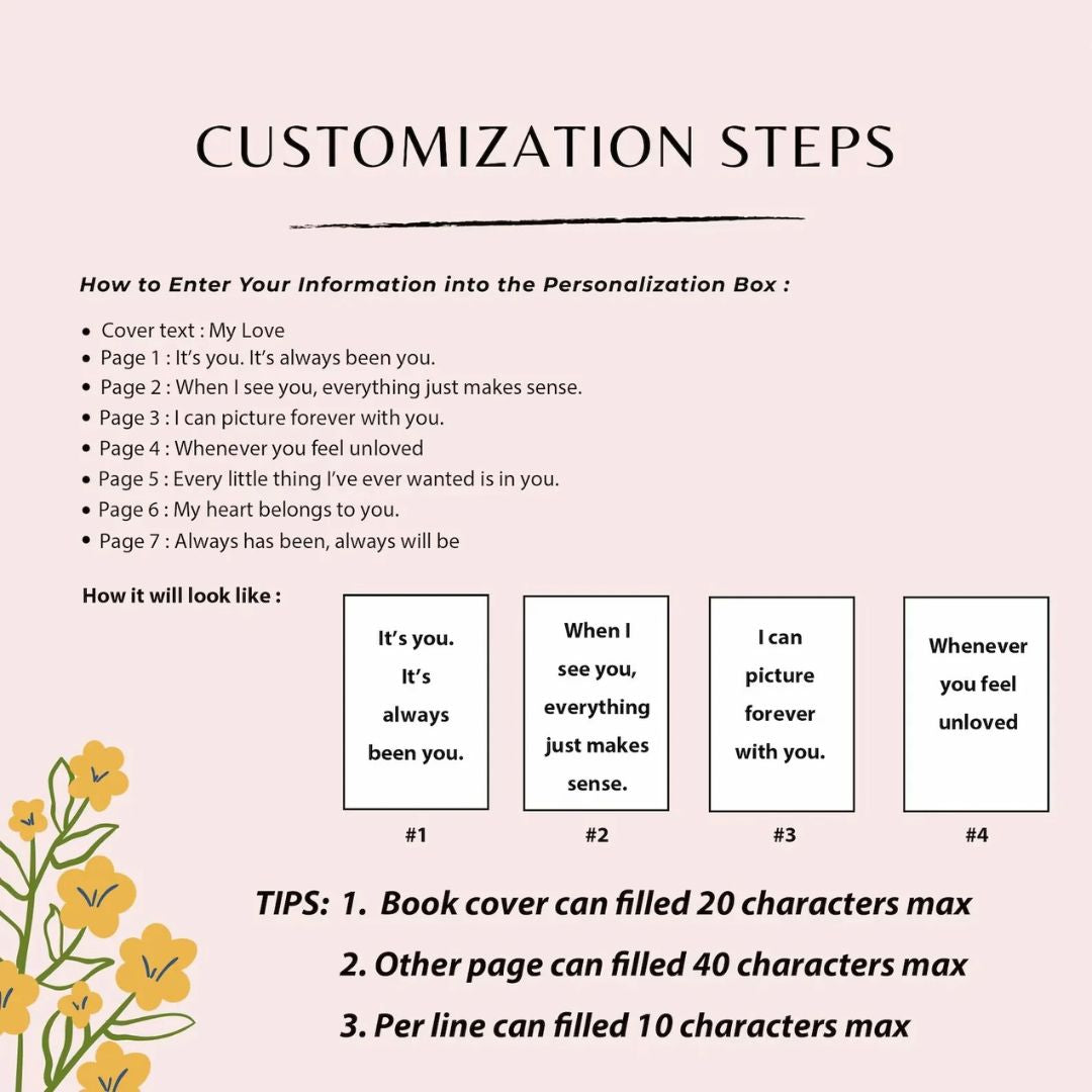 Customized Book Locket With Engraved Message