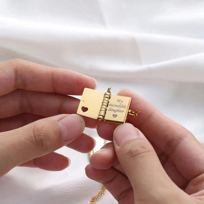 Customized Book Locket With Engraved Message