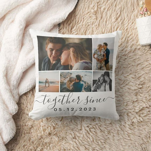 Customized Collage Pillow With Date and Name
