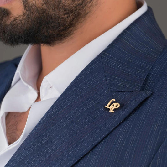 Customized Initial Pin Brooch For Men