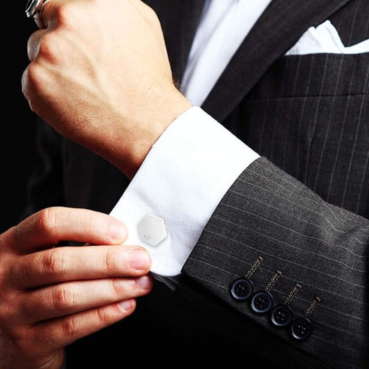Customized Men's Engraved Initial Cufflinks