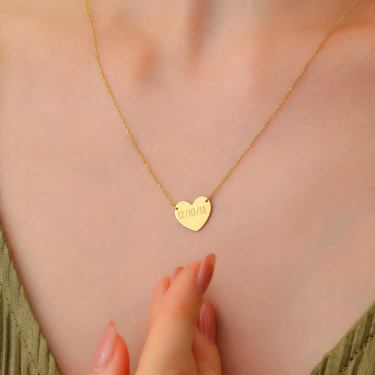 Customized Name Engraved Heart Necklace