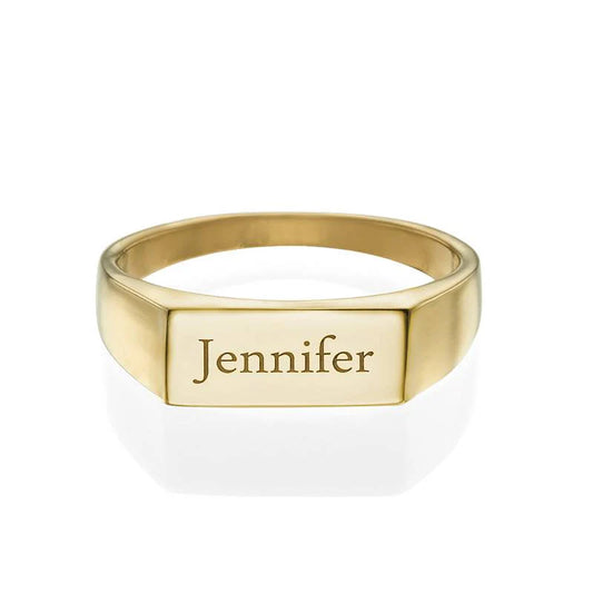 Customized Name Engraved Signet Ring For Men And Woman