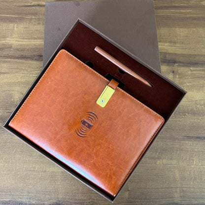 Customized Premium Diary Set With Wireless Charging and Pendrive