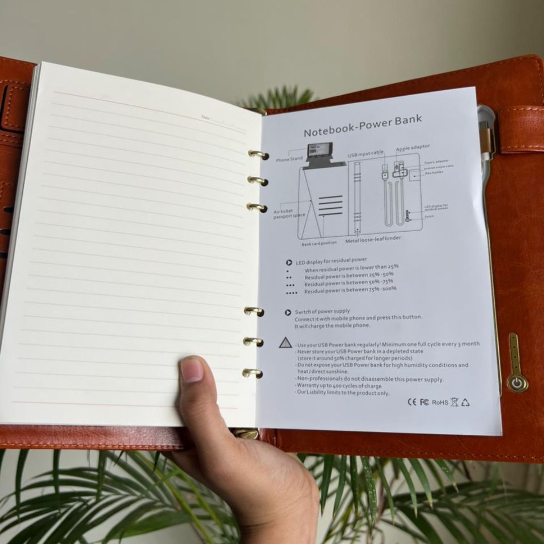 Customized Premium Diary Set With Wireless Charging and Pendrive