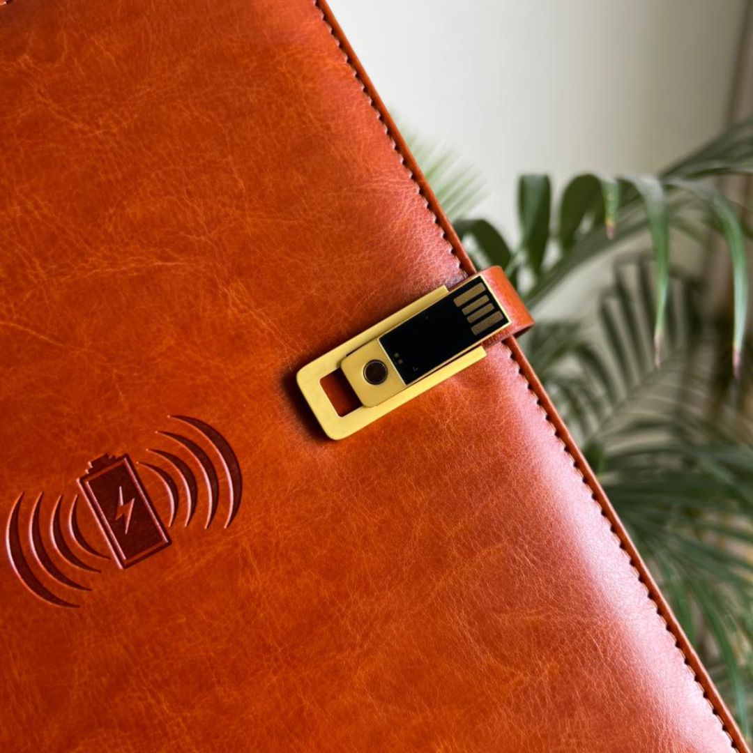 Customized Premium Diary Set With Wireless Charging and Pendrive