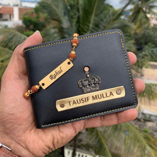 Customized Rudraksha Rakhi & Wallet Combo