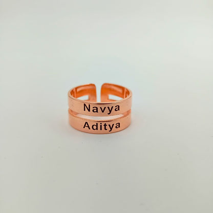 Customized Two Name Ring