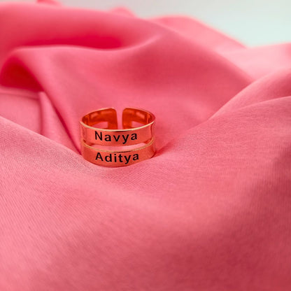 Customized Two Name Ring