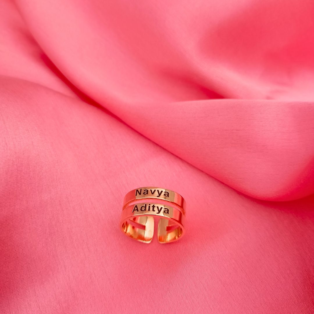 Customized Two Name Ring