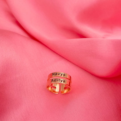 Customized Two Name Ring