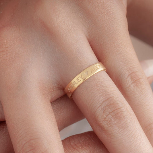 Customized Wedding Ring With Name For Couples