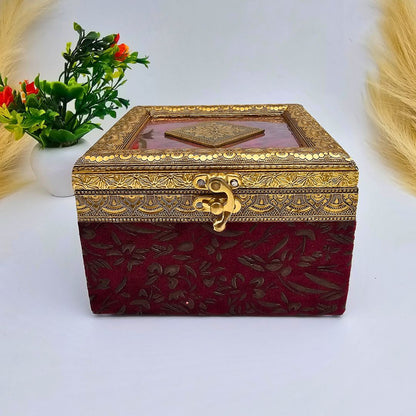 Decorative Dry Fruit Box With 4 Jars Filled With Dry Fruits