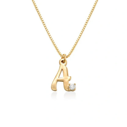 Diamond Initial Necklace