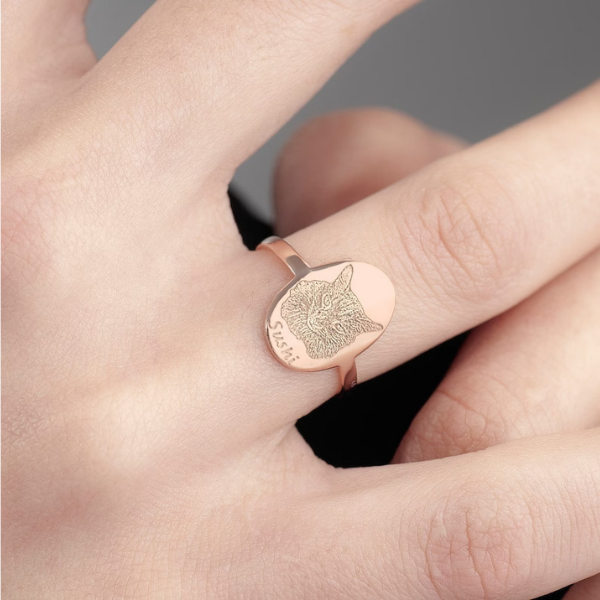 Engraved Pet Photo Ring