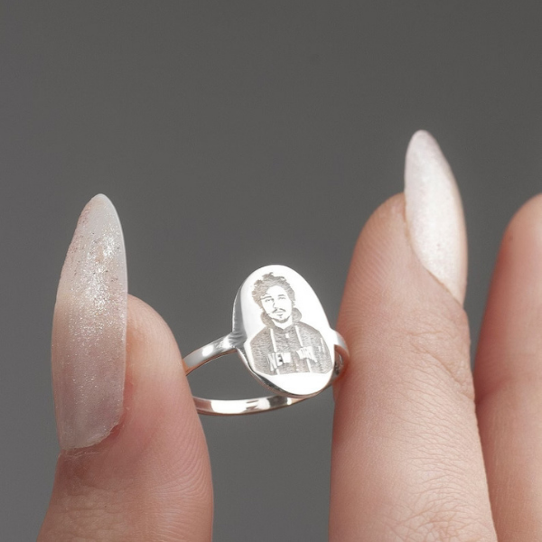 Engraved Photo Ring