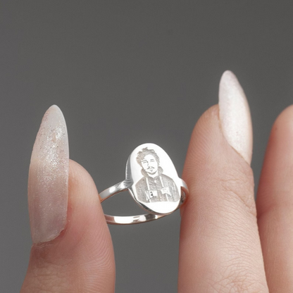 Engraved Photo Ring