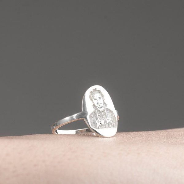 Engraved Photo Ring