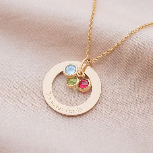 Family Birthstone Personalized Necklace