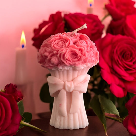 Flower Bouquet Candle For Valentine's Day