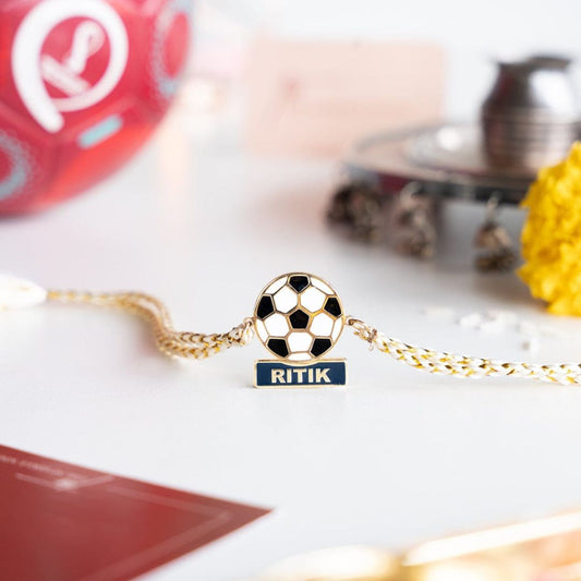 Football Enamel Name Rakhi