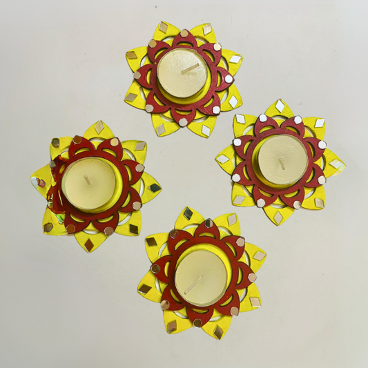 Handmade Tealight Holders For Diwali Set Of 4