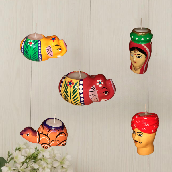 Handmade Traditional Candles Set of 5